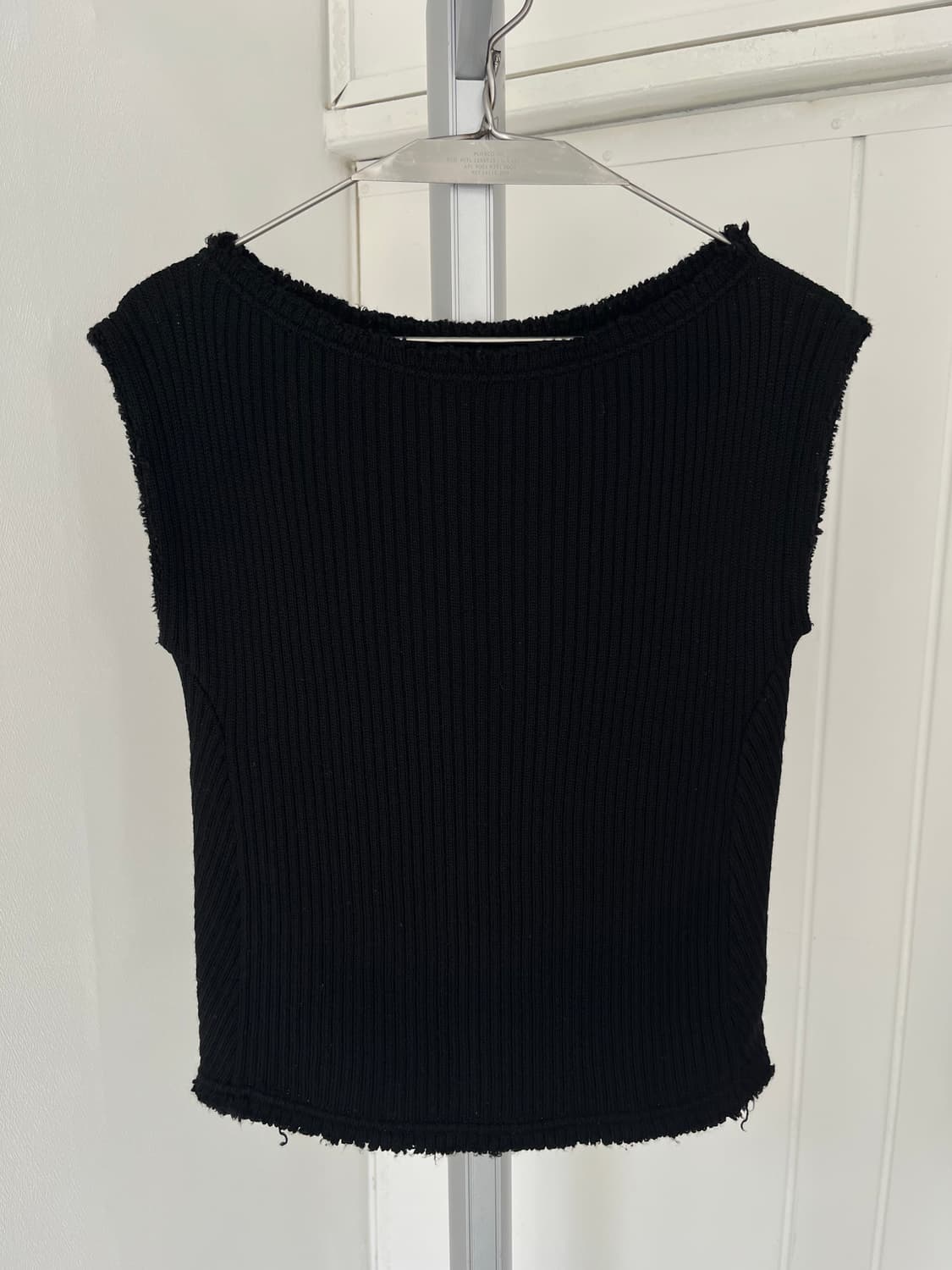 black rib wool knit vest 상품이미지4