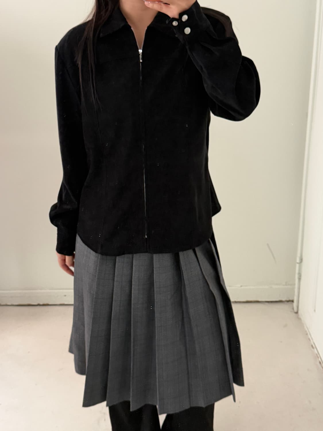 일본빈티지 블랙 스웨이드 웨스턴셔츠 자켓 상품이미지2