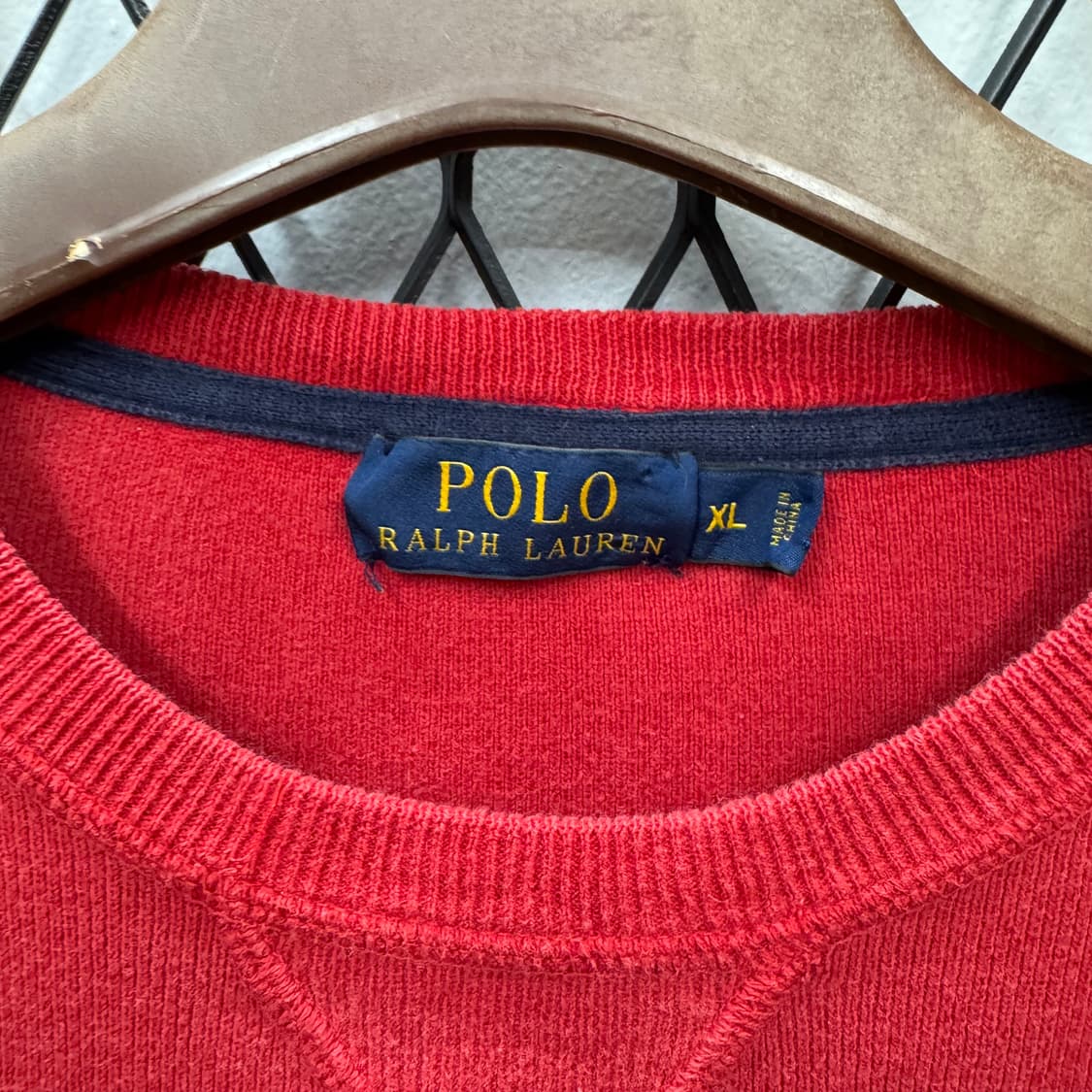 폴로 랄프로렌 니트 스웻셔츠 레드 블랙 포니 로고 포인트 레드 상품이미지6