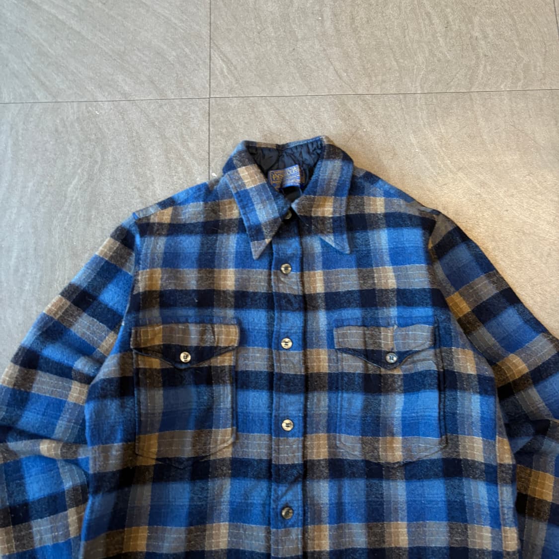 80년대 미국 생산 펜들턴 체크 울 셔츠  상품이미지3