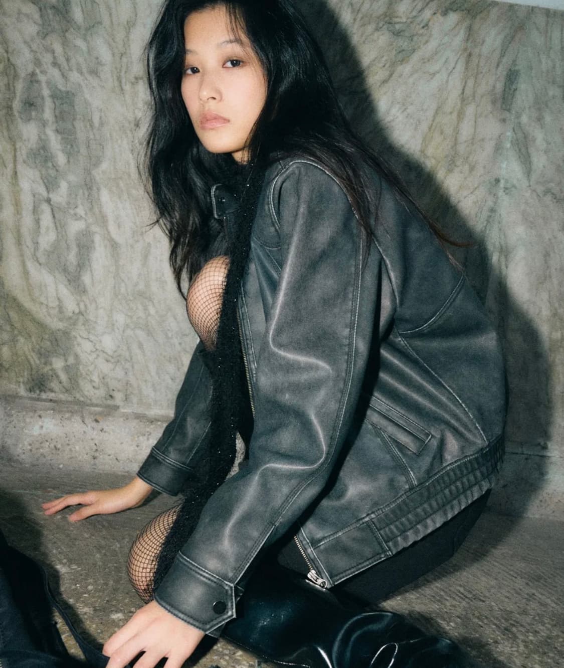 헬레네파리스 워시드 레더 블루종 점퍼 상품이미지1