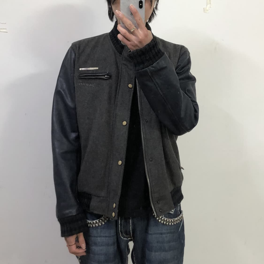 수퍼드라이 재팬 울 레더 바시티자켓  상품이미지3