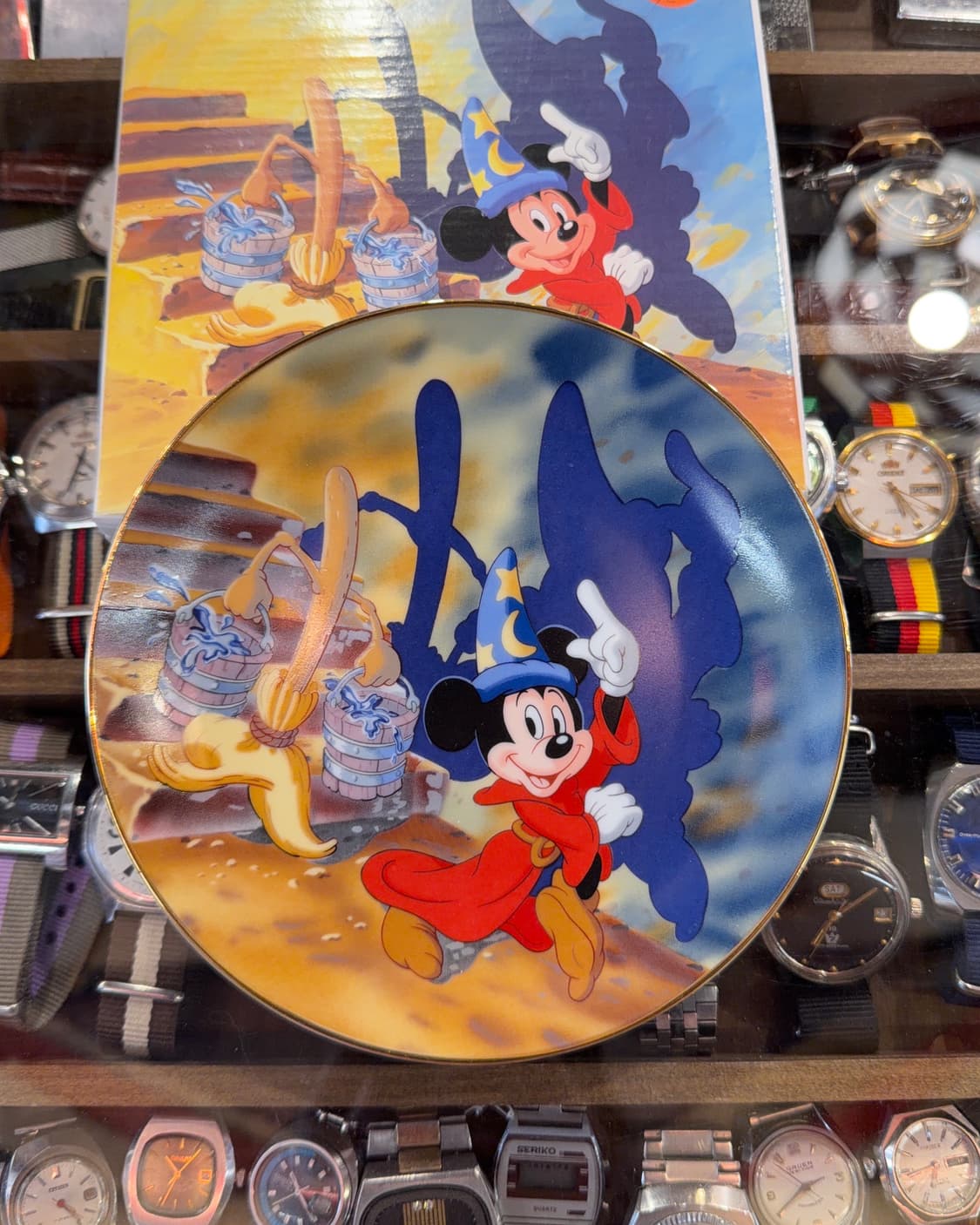 빈티지 소품 디즈니 판타지아 50주년 기념  접시 상품이미지2