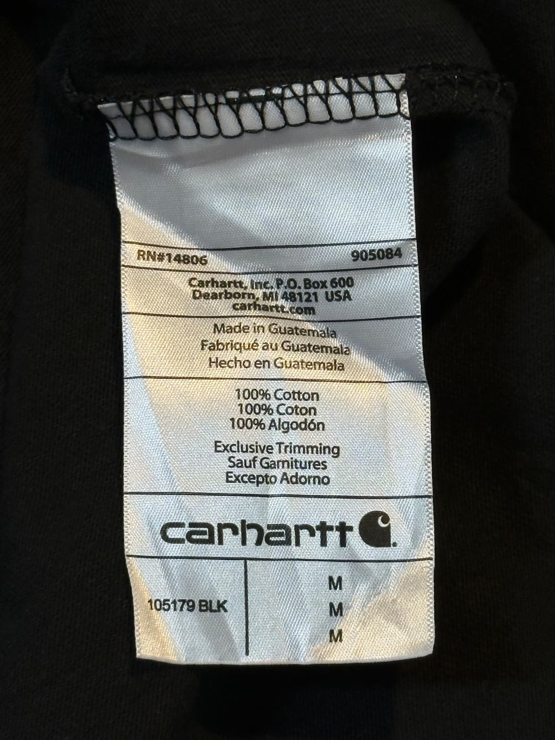 칼하트 CARHARTT 릴렉스핏 빅로고 반팔 티셔츠 블랙 상품이미지7