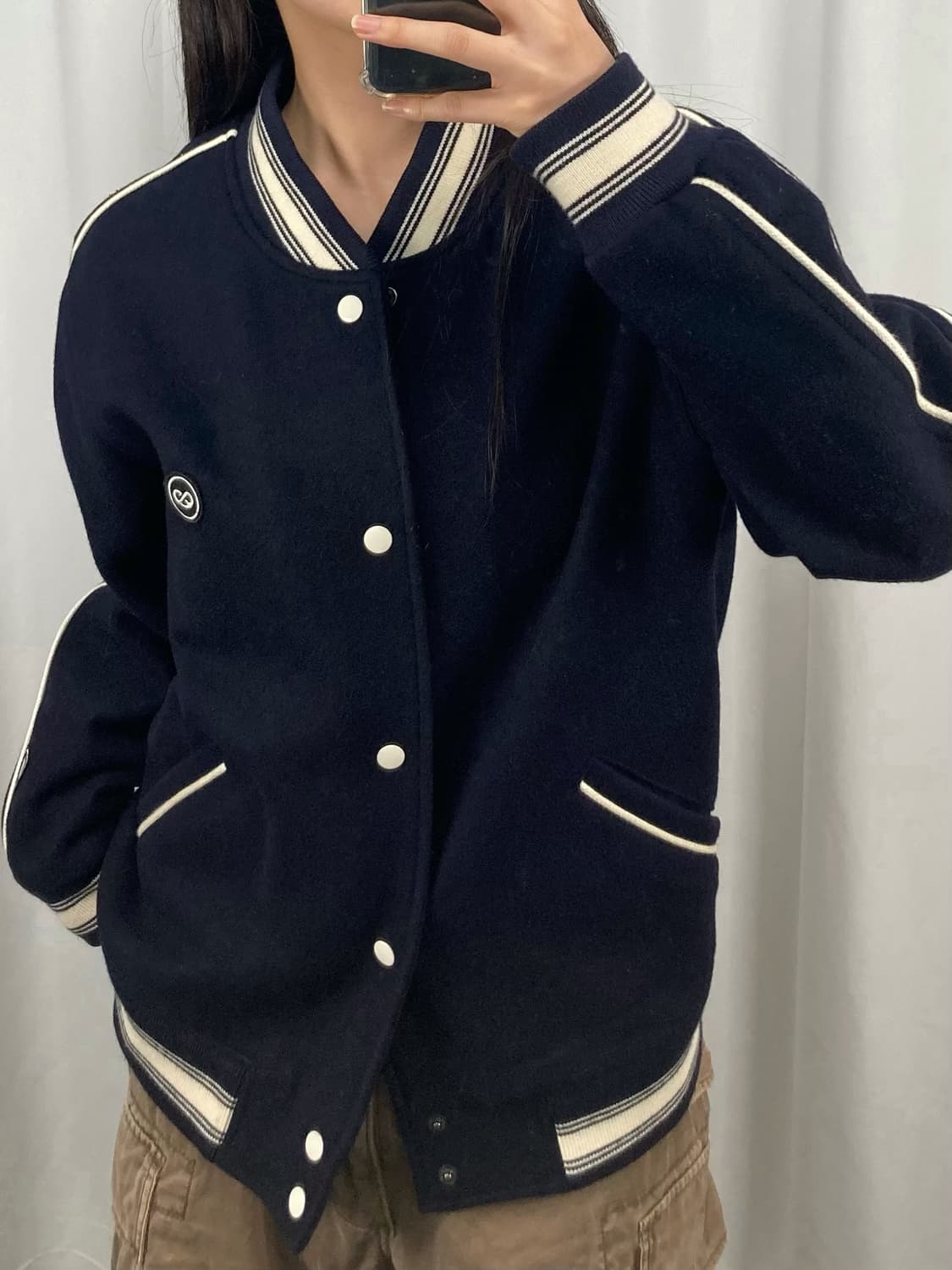 후부 네이비 울 바시티 자켓 상품이미지2