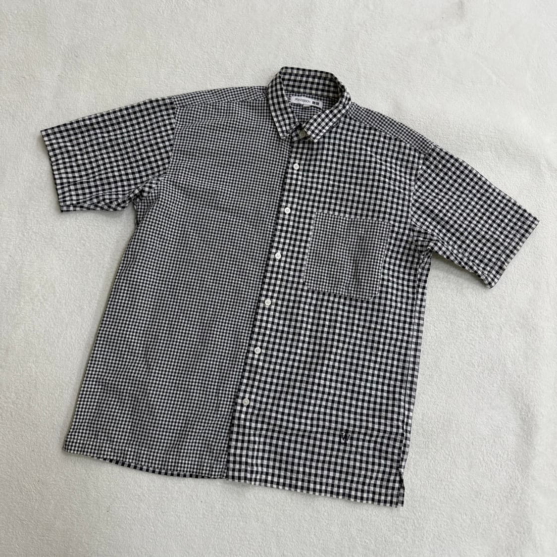 M 유니클로 JW앤더슨 체크 반팔 셔츠 0413T 상품이미지1