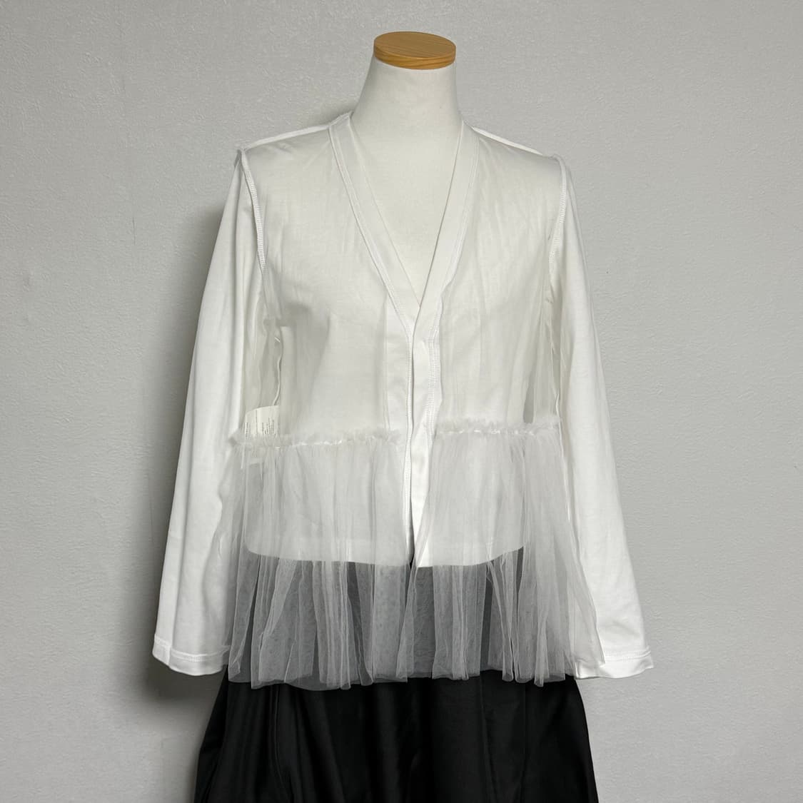 23aw 느와케이니노미야 꼼데가르송 투웨이 튤 레이어드 가디건 xs 상품이미지4