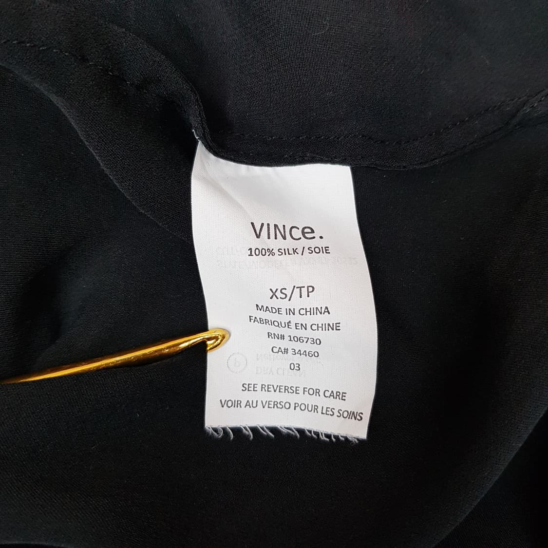 빈스 실크 100 미니멀 블라우스 XS사이즈 상품이미지8