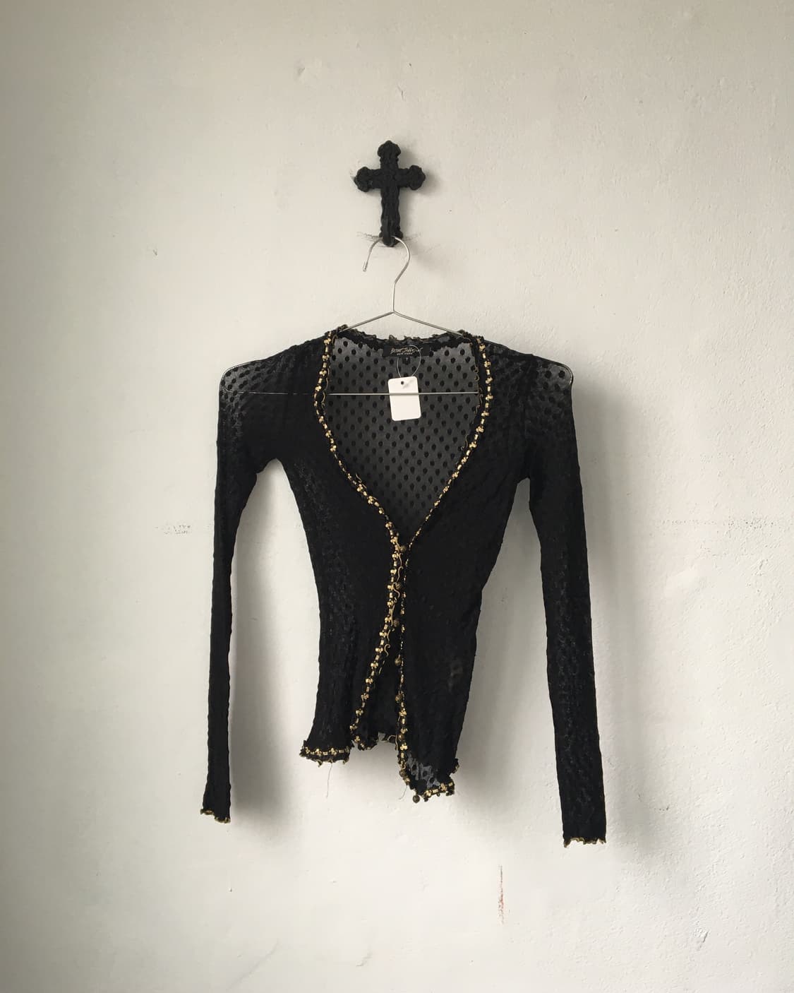 Dot pattern mesh cardigan 상품이미지1