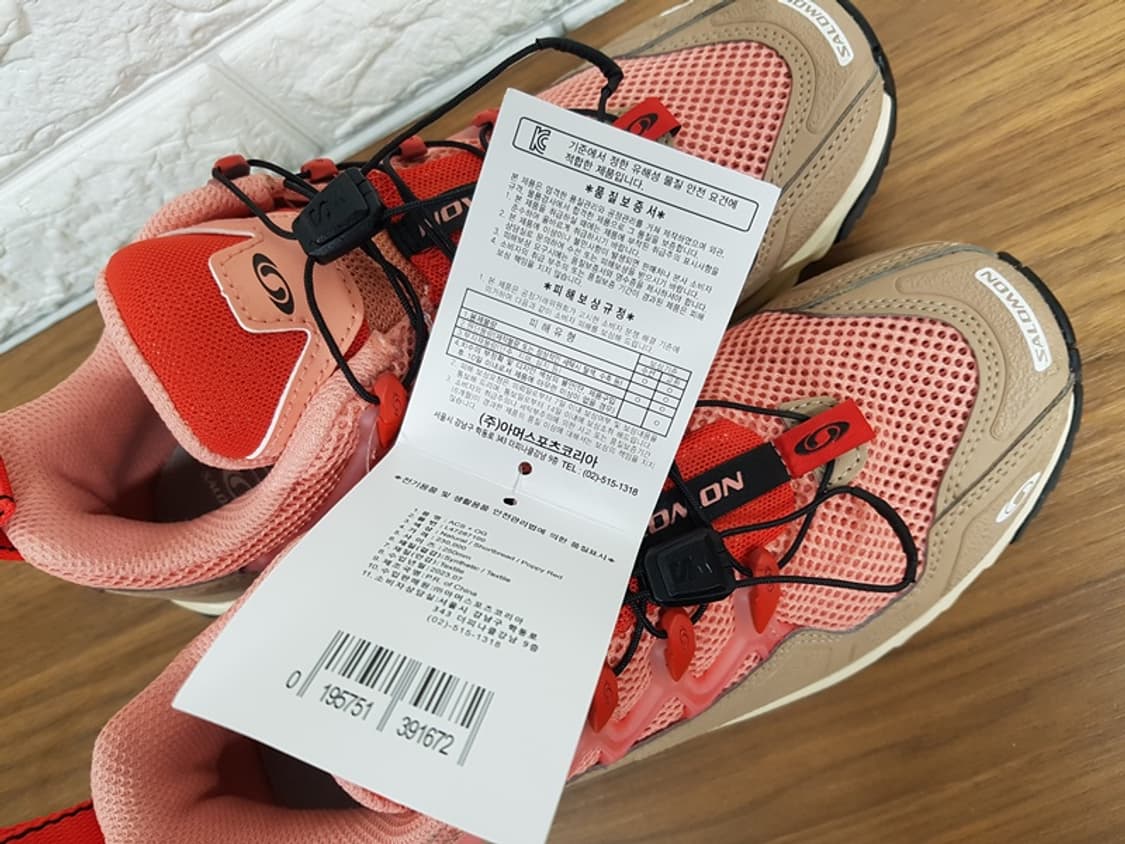 살로몬 운동화 여성250 미착용(ACS+OG 내츄럴 쇼트브레드 포피 레드 상품이미지4