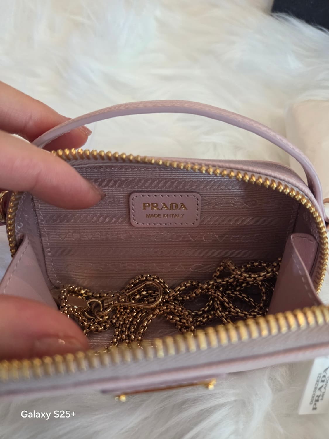 프라다 사피아노 레더 미니 파우치 알라바스터 핑크 상품이미지4