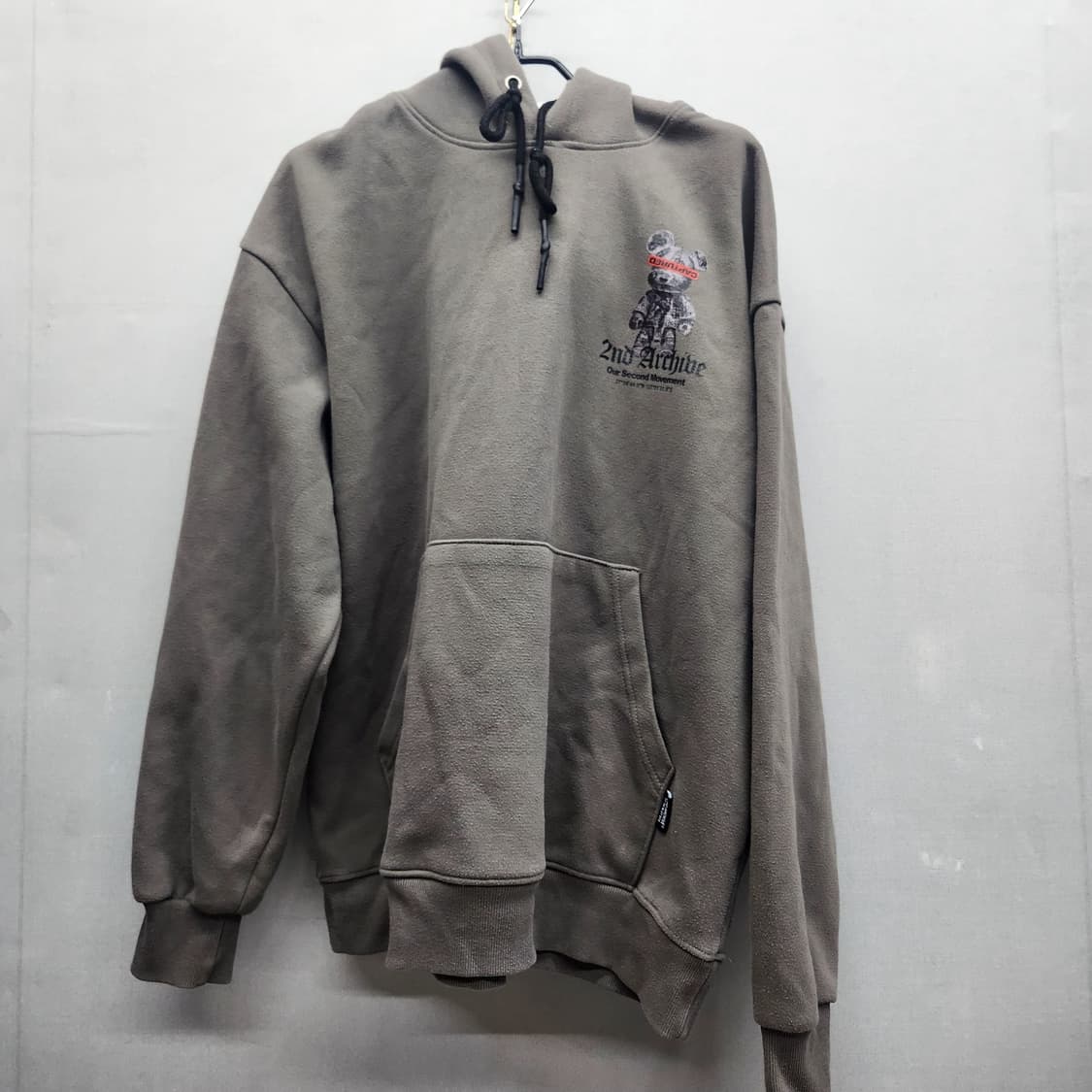 세컨아카이브 아트 곰돌이 후드티 2XL 상품이미지3