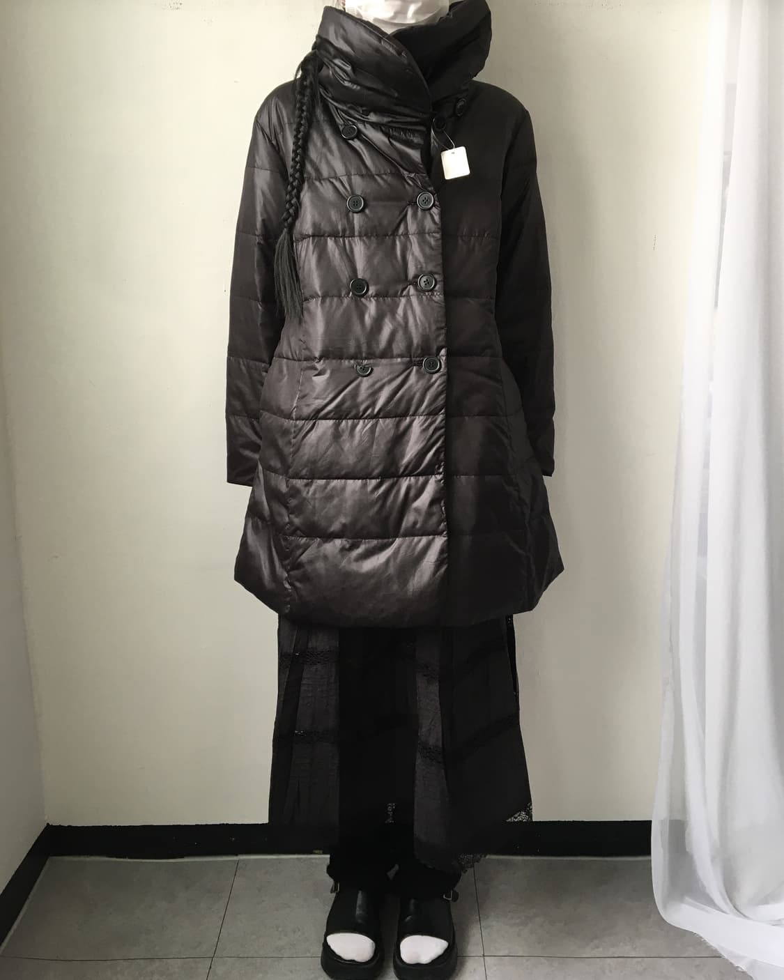 High neck double button padded jacket 상품이미지5