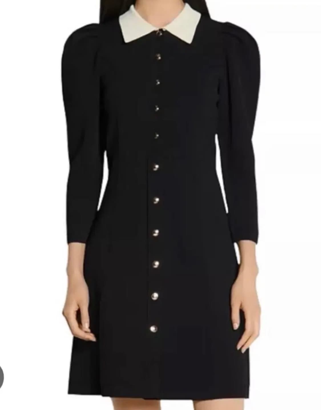 산드로 퍼프숄더 금장버튼 원피스 상품이미지1