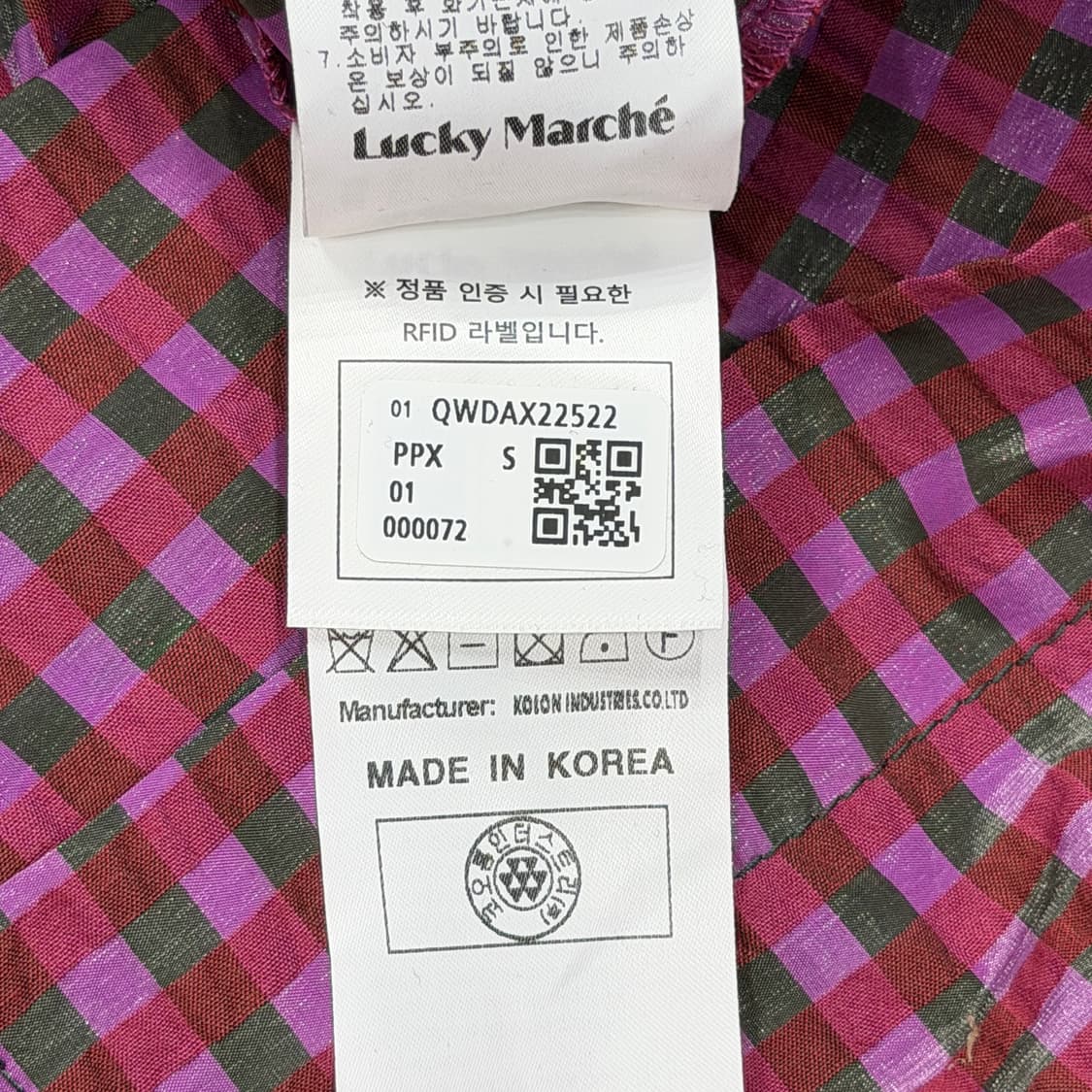 럭키마르쉐 여성 롱 슬리브 체크 셔츠 드레스 S 상품이미지6