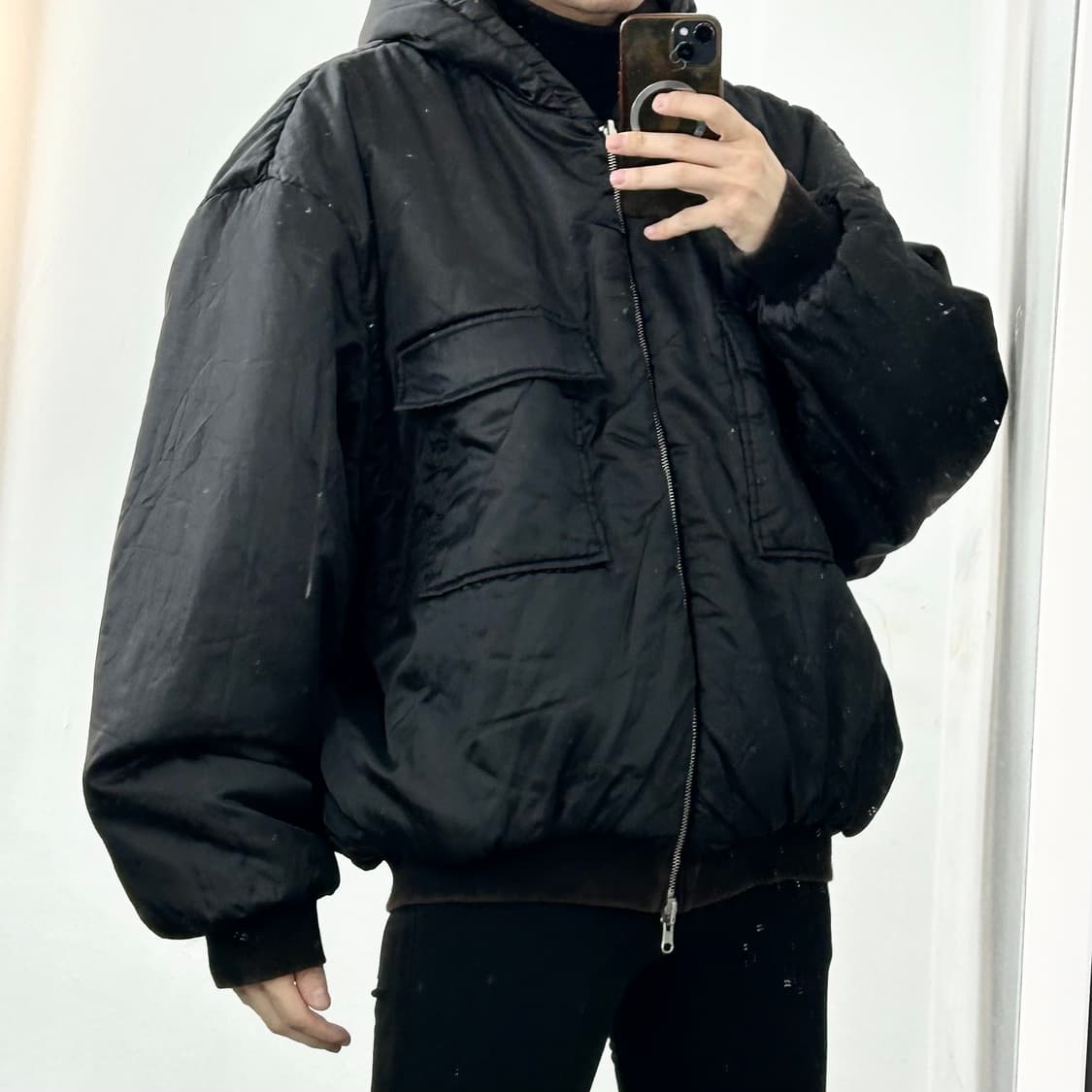 아워파스 PAS 018 리버시블 패딩 후드 집업 상품이미지3