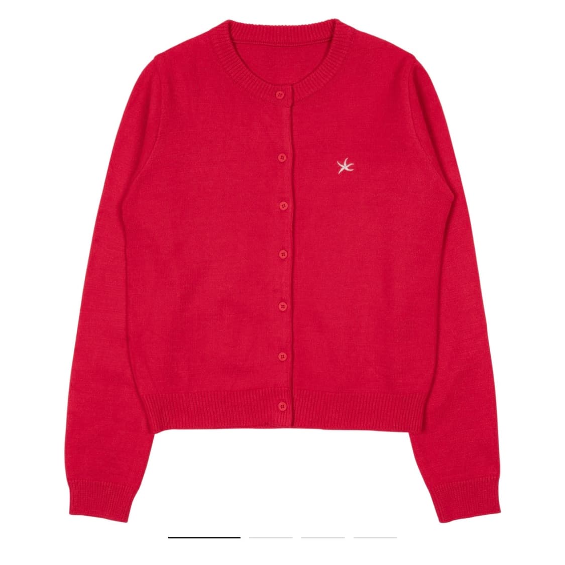 더콜디스트모먼트 미니 로고 니트 가디건 레드 M 상품이미지1