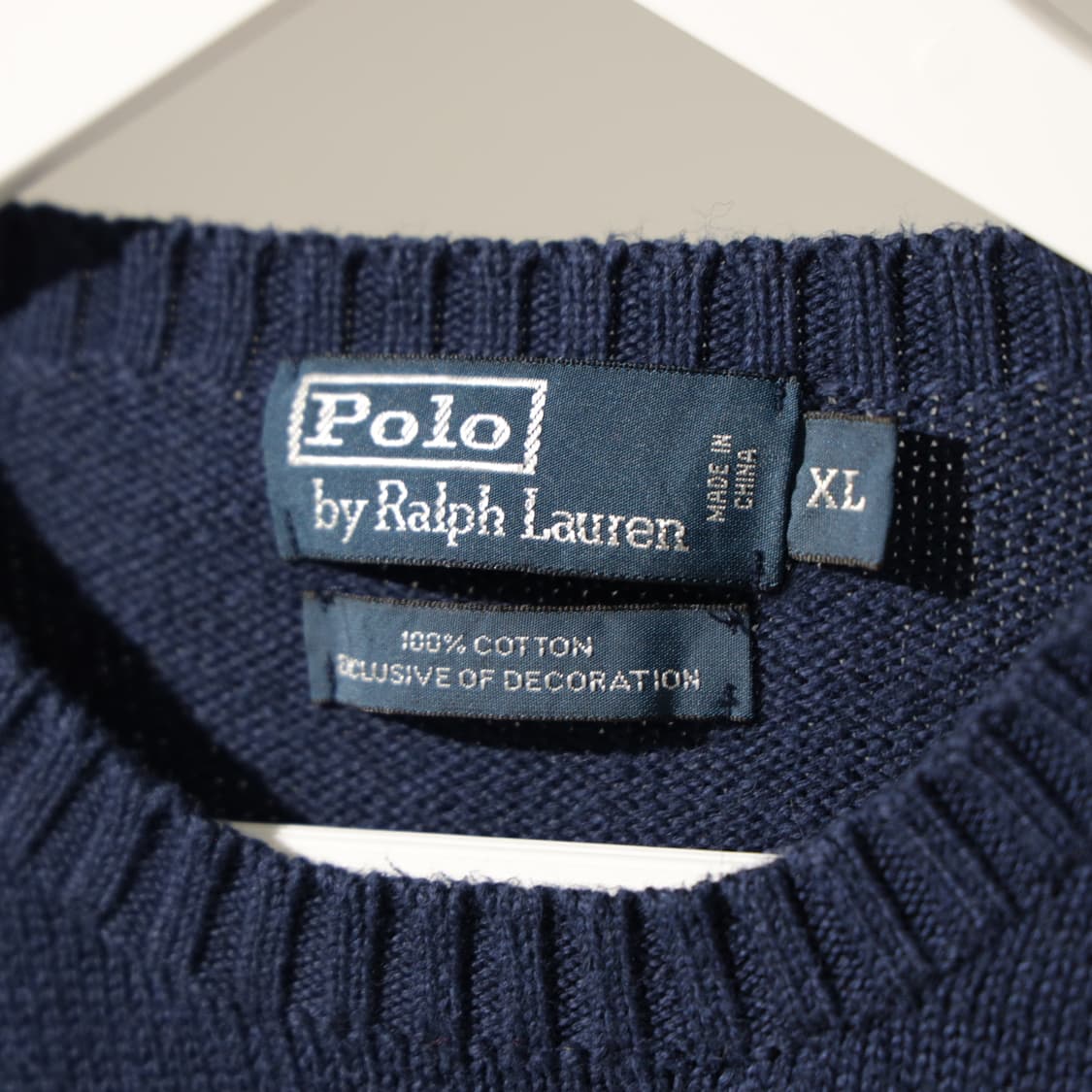 폴로 네이비 코튼 라운드넥 니트 상품이미지6