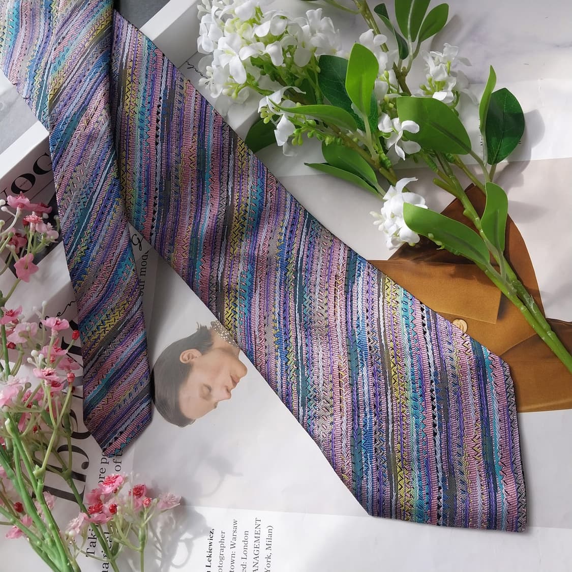 미쏘니 넥타이 퍼플 멀티 스트라이프 10cm A+등급 K2204
 상품이미지3