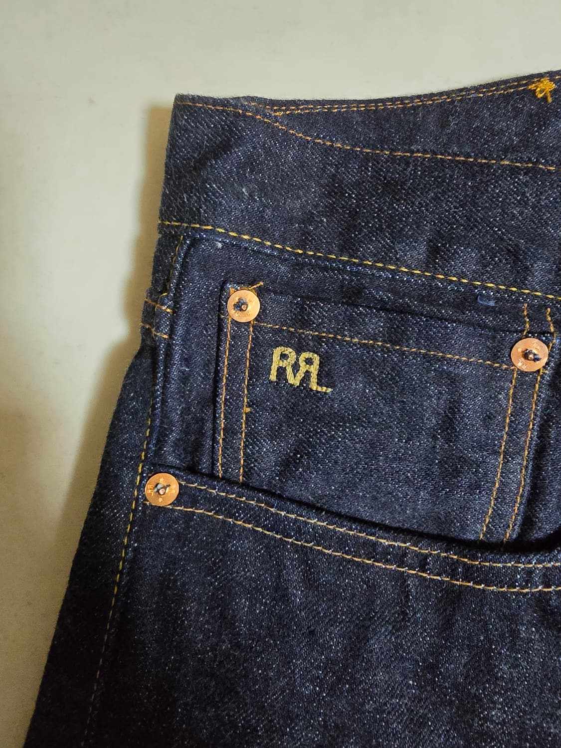 (새제품)RRL 슬림핏 셀비지 진 데님 32x32 상품이미지4