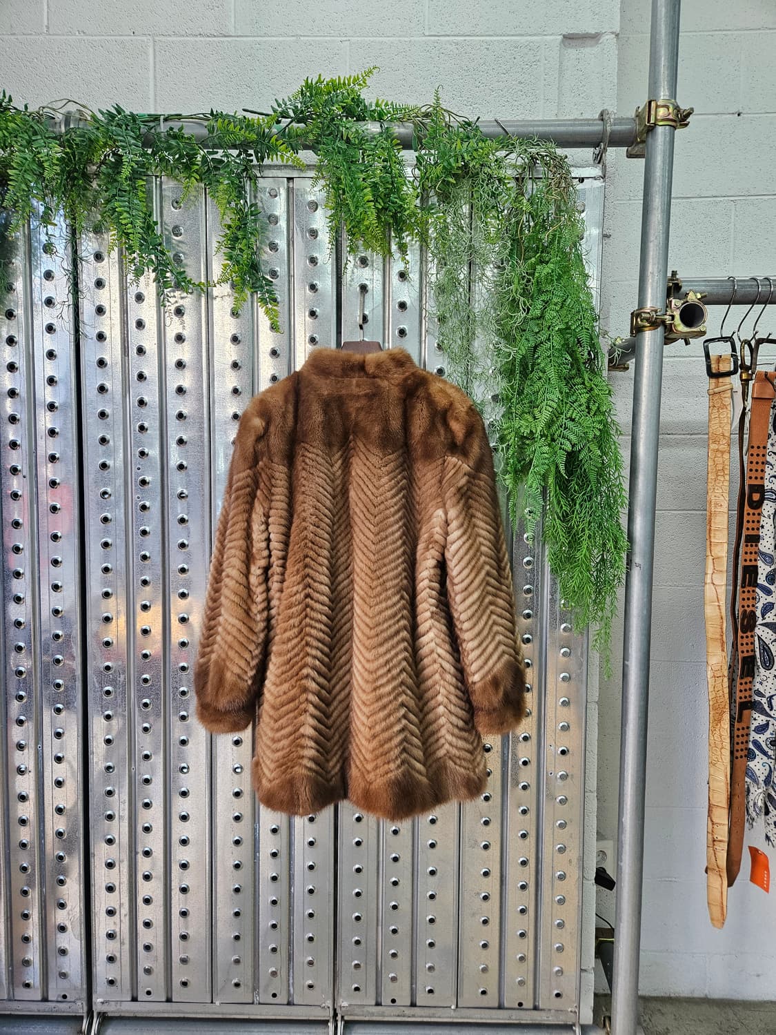 80-90's 셰브론 밍크 퍼 코트 상품이미지6