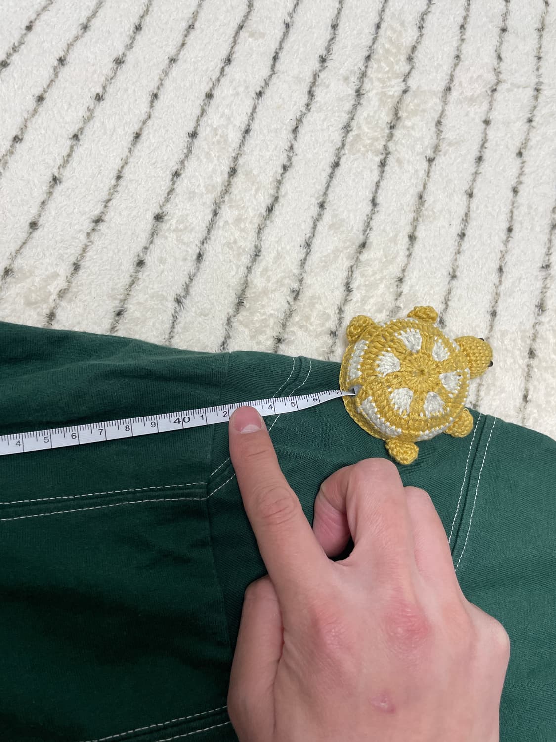 스투시 그린 스트라이프 후드 헨리넥 티셔츠 S사이즈 상품이미지6