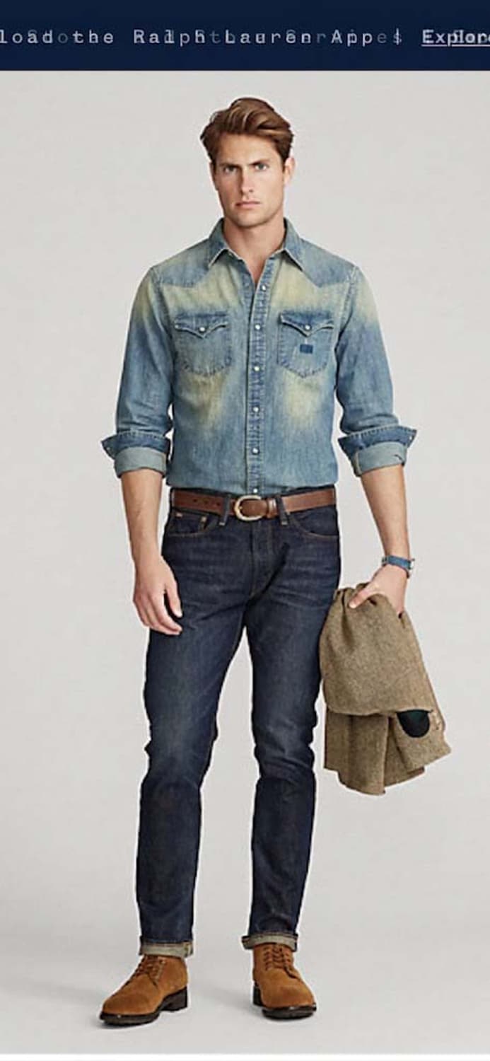 폴로 랄프로렌 콘초 썬더버드 워시드 사우스웨스턴 셔츠 상품이미지4