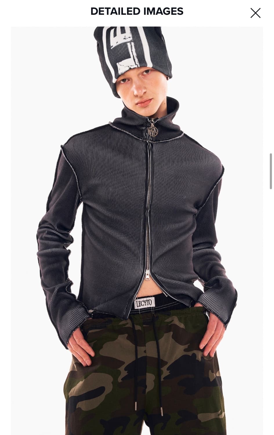 레씨토 ribbed print zip up 상품이미지4