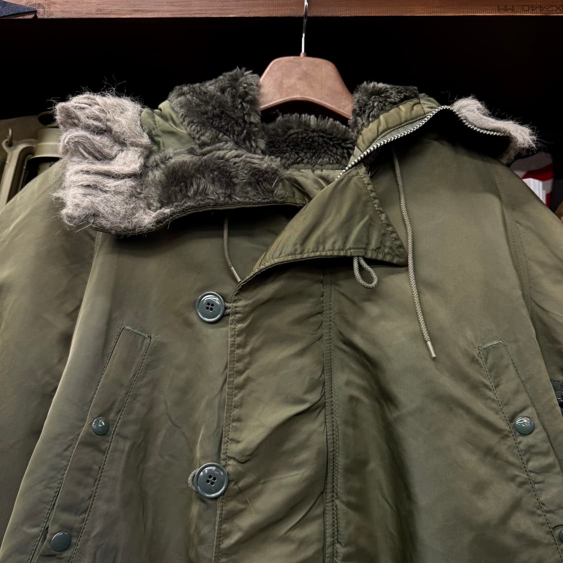 90s 알파 인더스트리 N3B 밀리터리 퍼 후드 야상 자켓 파카 N135 상품이미지3