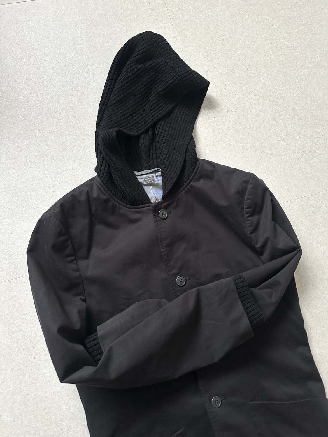알마니 2000s 후드 니트 레이어 블레이저 자켓 상품이미지5