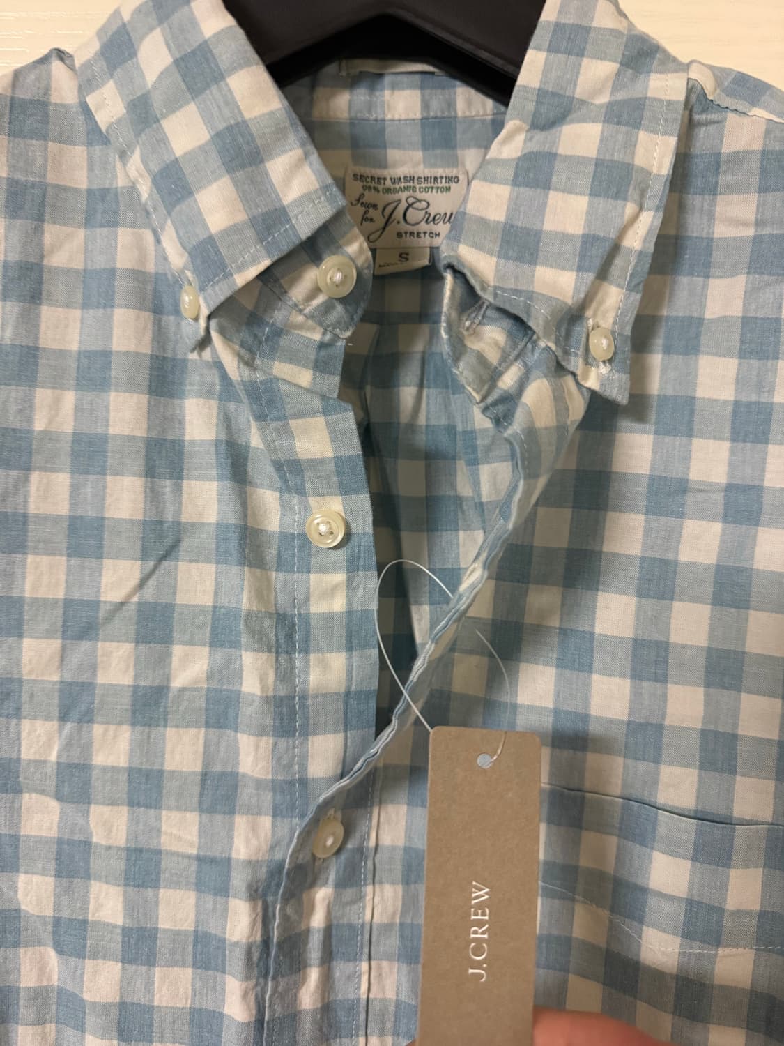 J.Crew 하늘색 깅엄 체크 셔츠 S 상품이미지2