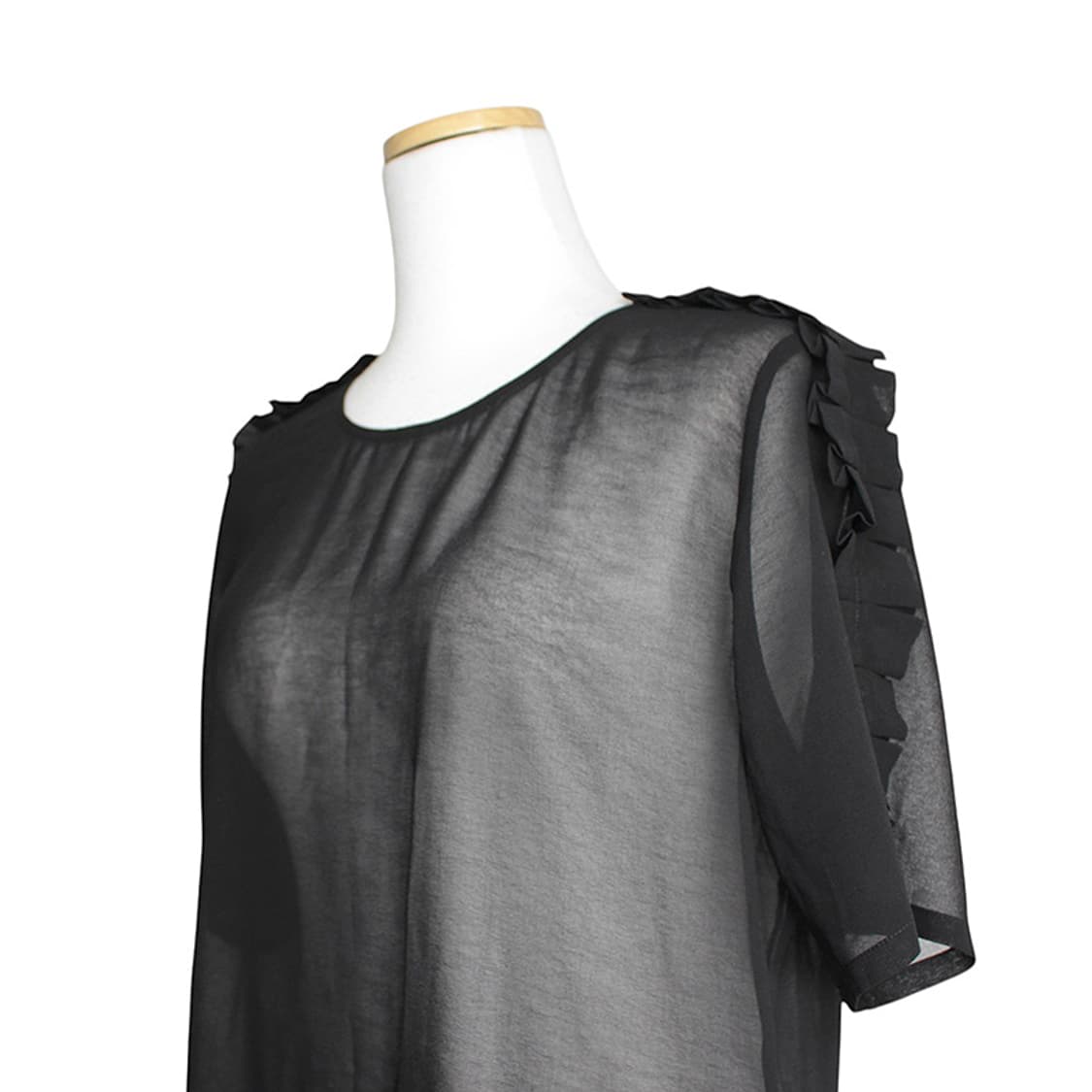 프렌켄 블랙 프릴 시스루 상의 55, 66 상품이미지4