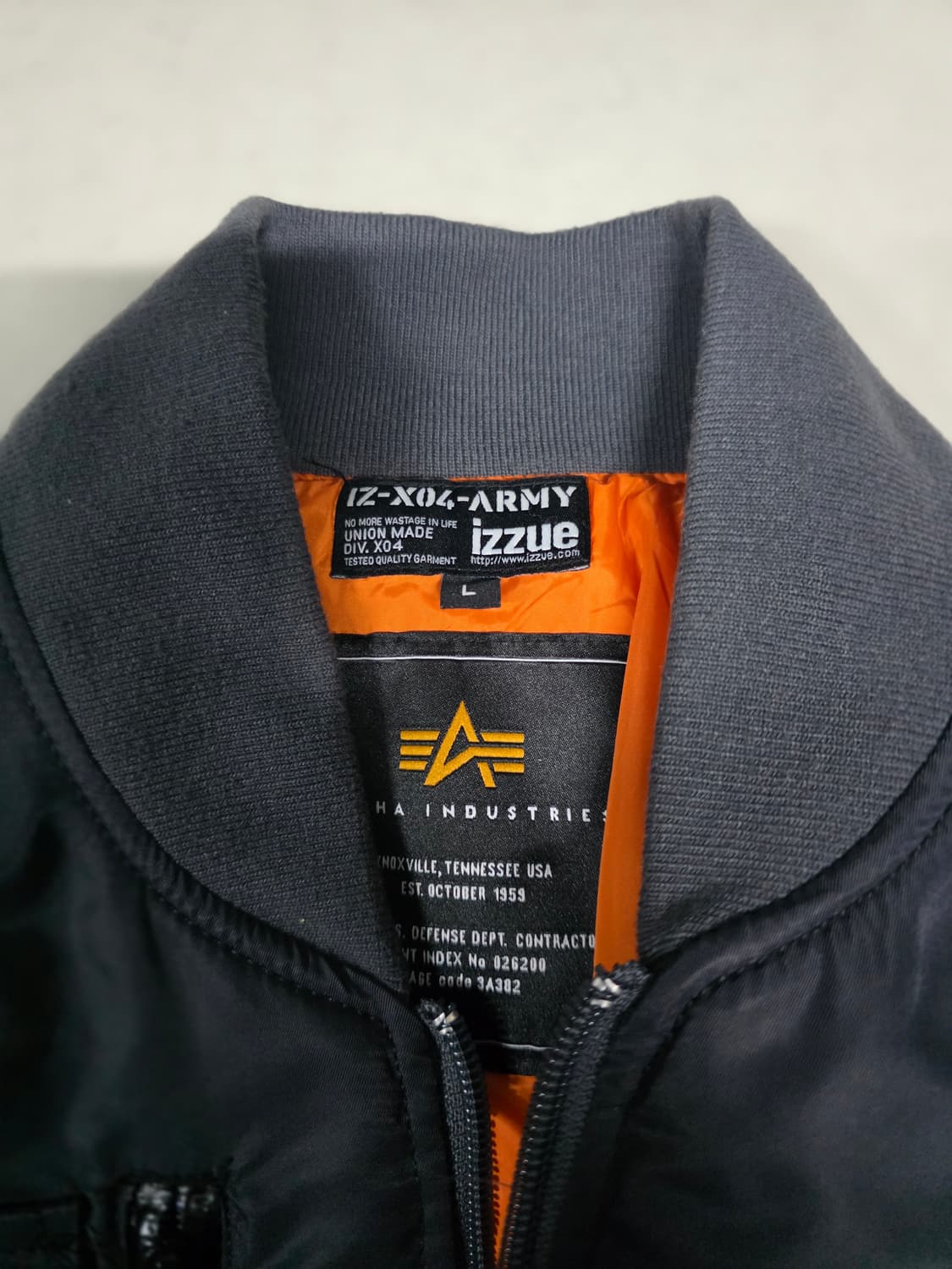 알파인더스트리 izzue 콜라보 ma-1 마원 L사이즈 상품이미지6