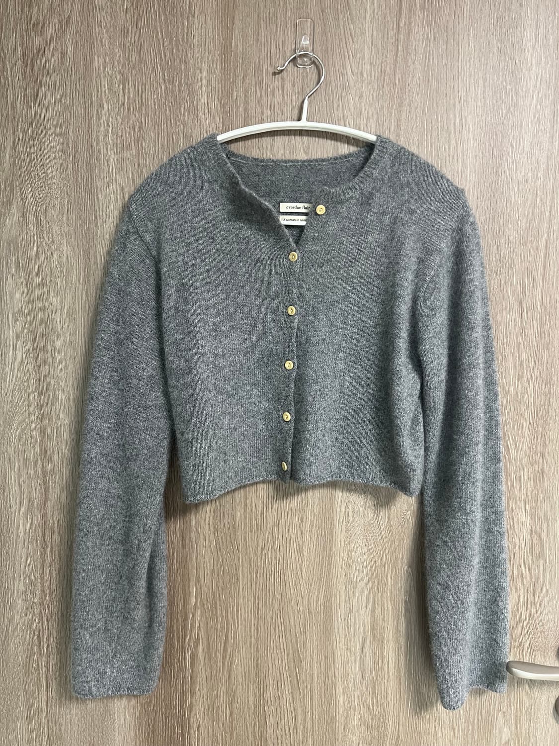 오버듀플레어 라쿤 미니 가디건 그레이 상품이미지3