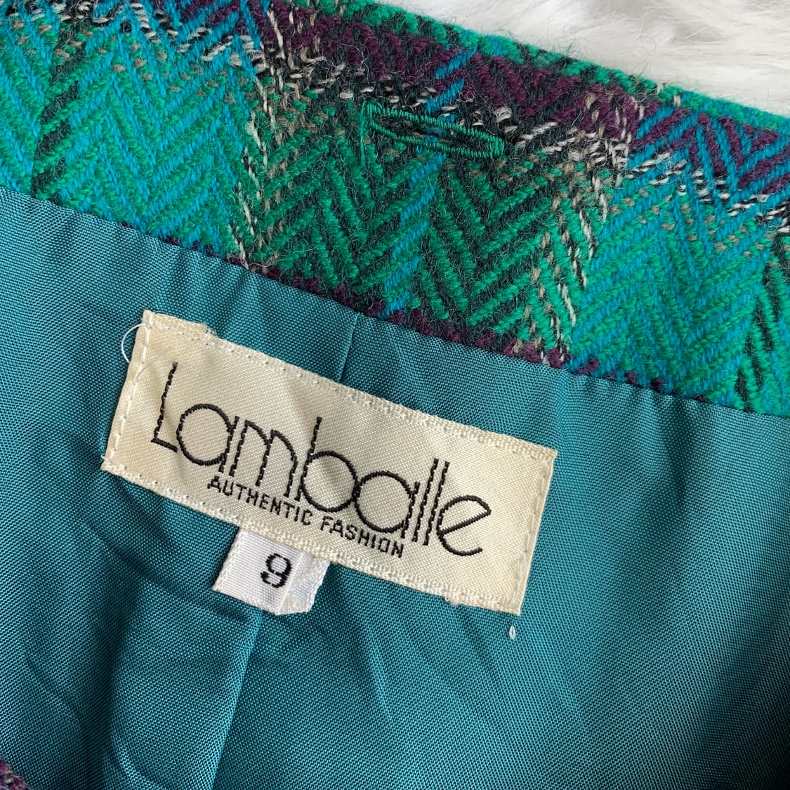 일본 빈티지 Lamballe 골드 버튼 체크 재킷 1667 상품이미지5