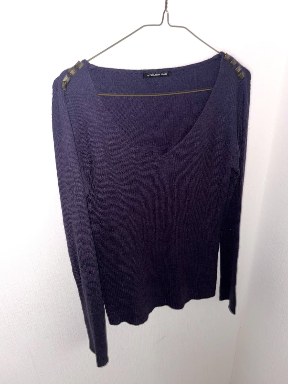 Purple V-neck Knit 상품이미지1
