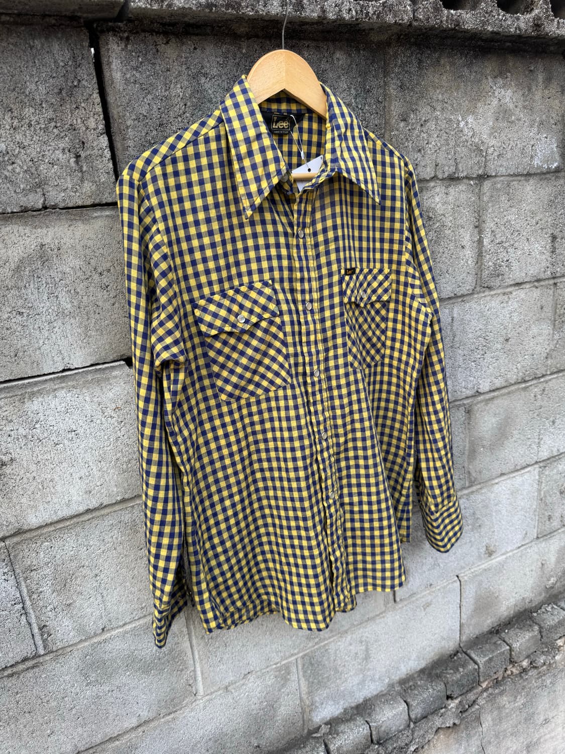 70s lee 빈티지 체크 웨스턴 셔츠 m 상품이미지3
