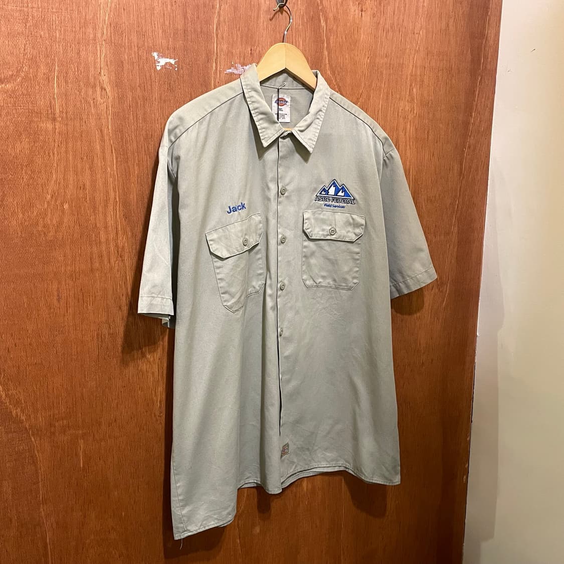 (XL) Dickies 디키즈 반팔 자수 워크 셔츠 베이지   상품이미지3