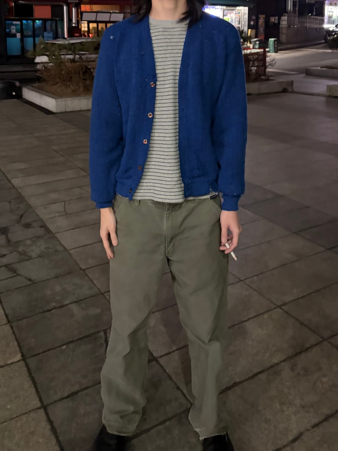 60s-70s 디스트레스 모헤어 가디건 상품이미지1