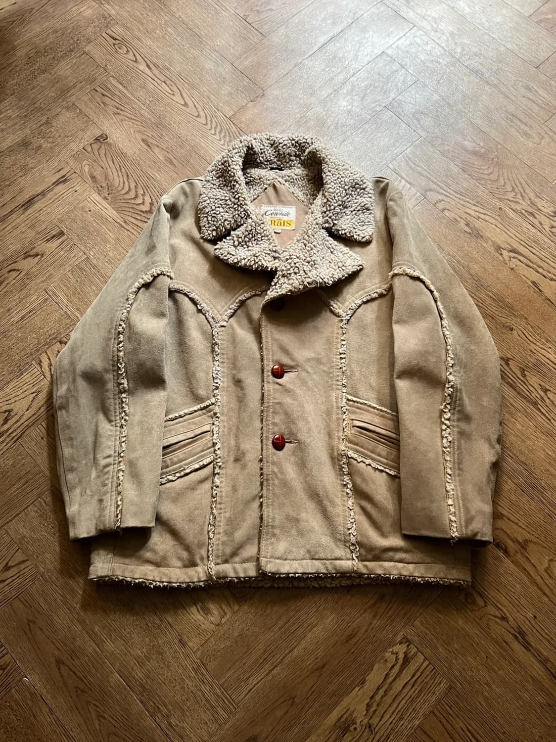 [L]90's USA 빈티지 랜치웨어 쉐르파 스웨이드 코트 상품이미지1