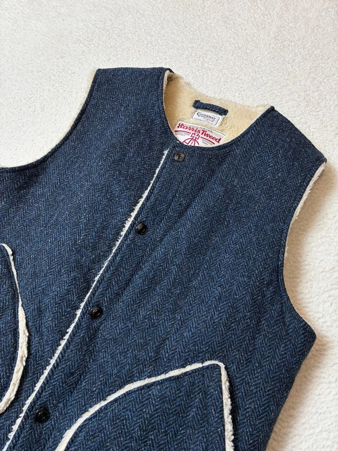 커버낫 x 해리스트위드 14FW 퓨어울 헤링본 베스트 PN6782    상품이미지2