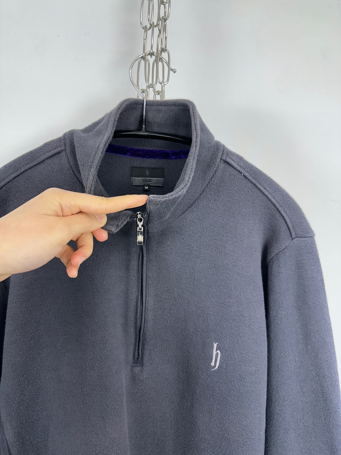 Dj honda charcoal cotton half zip up 상품이미지9