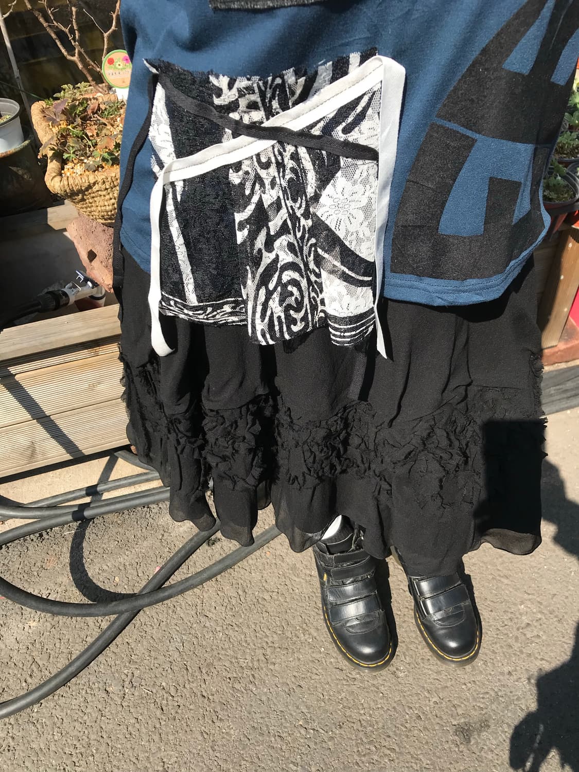 vintage black pattern skirt (25inch) 상품이미지5