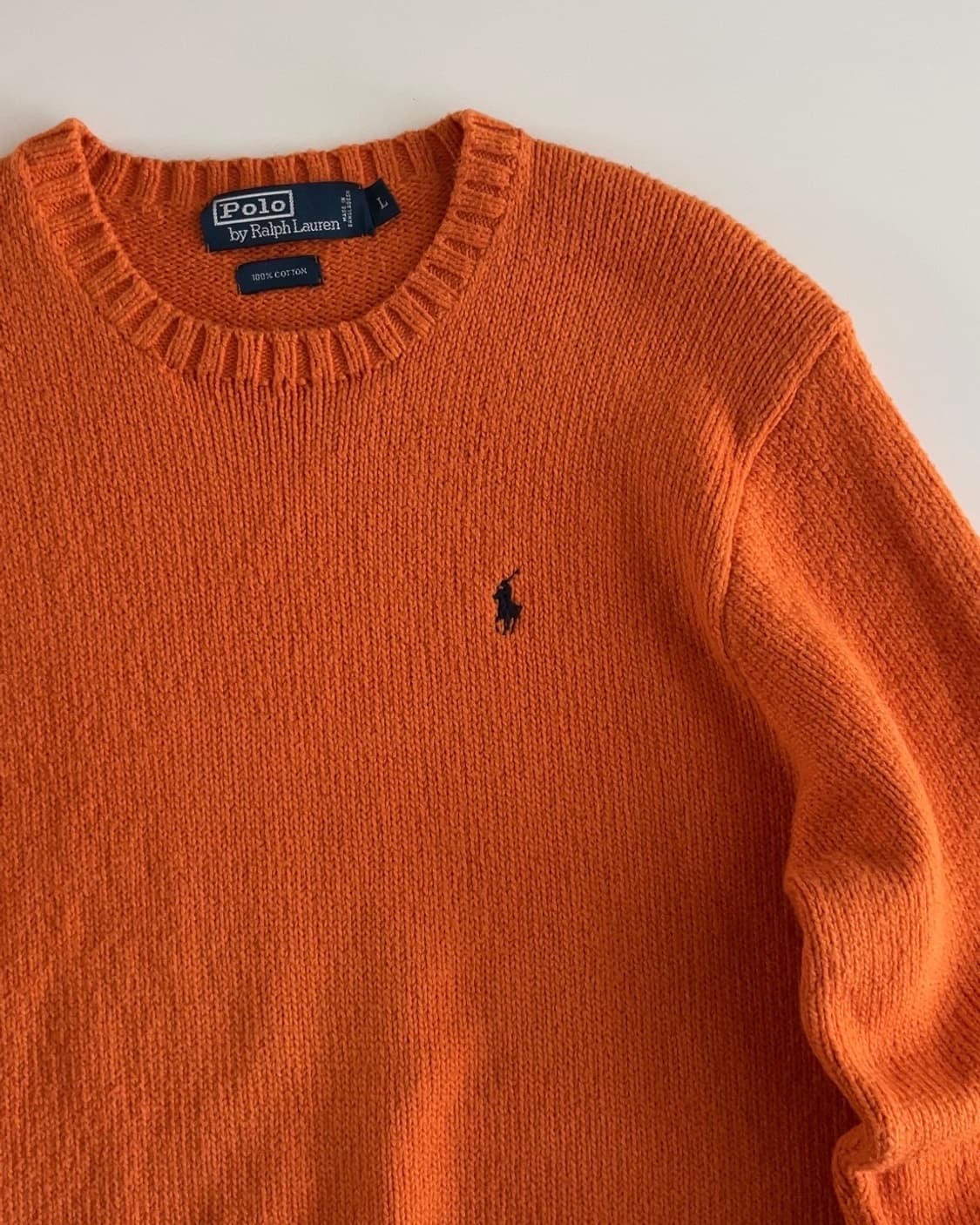폴로 랄프로렌 오렌지 라운드넥 니트 L 상품이미지2