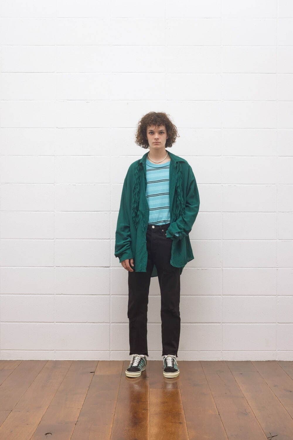 UNUSED 22SS 리버스 보더 래글런 스트라이프 티셔츠 상품이미지10