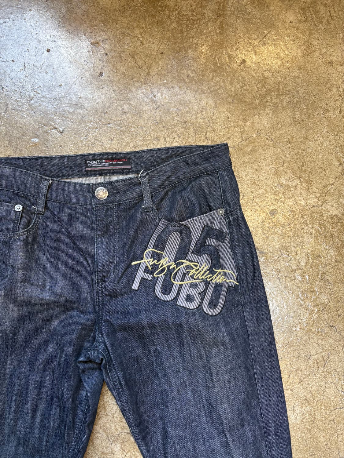 2010s FUBU 자수 흑청 생지 데님 상품이미지3