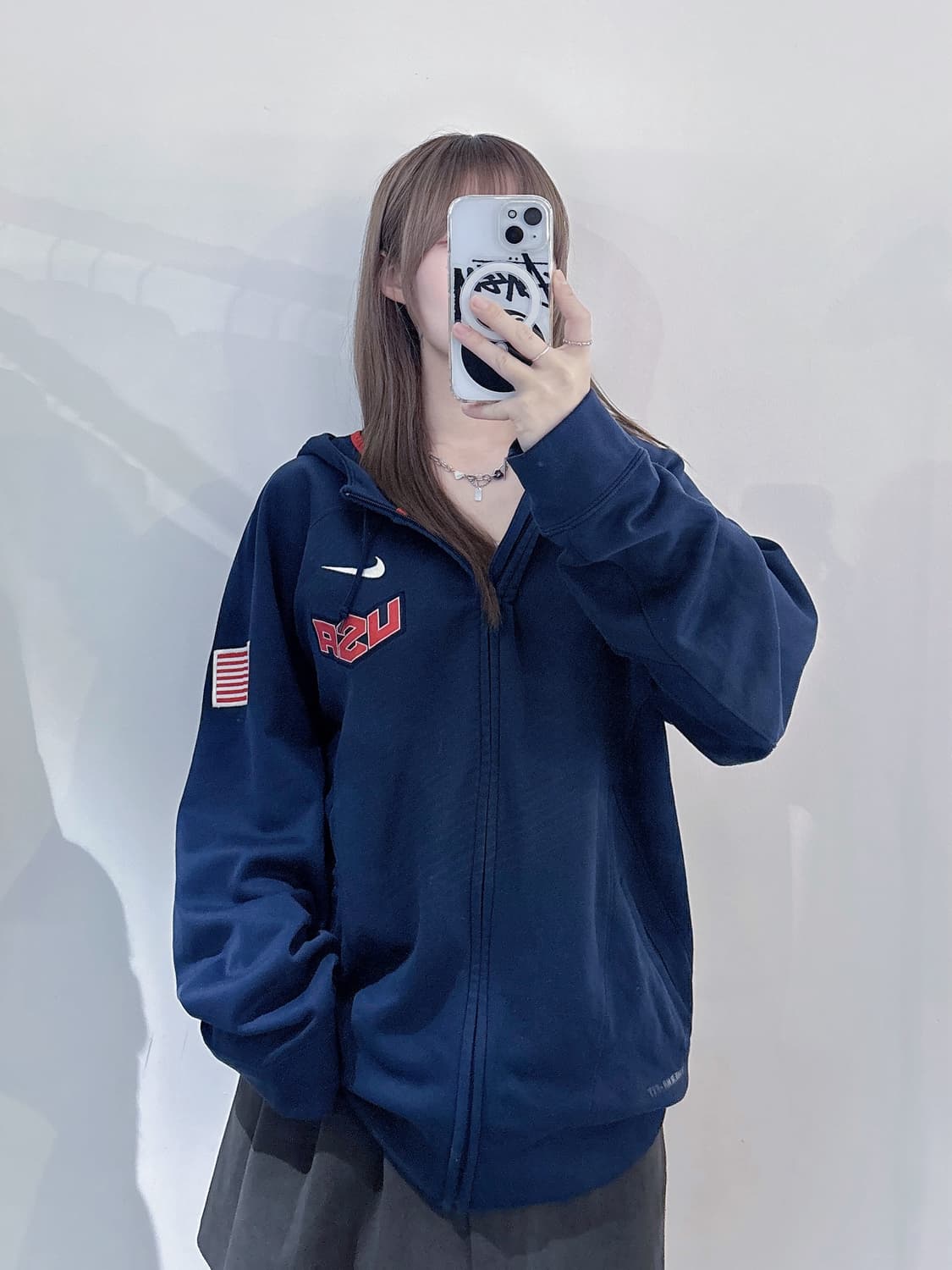 나이키 네이비 USA 스우시 후드집업 상품이미지2