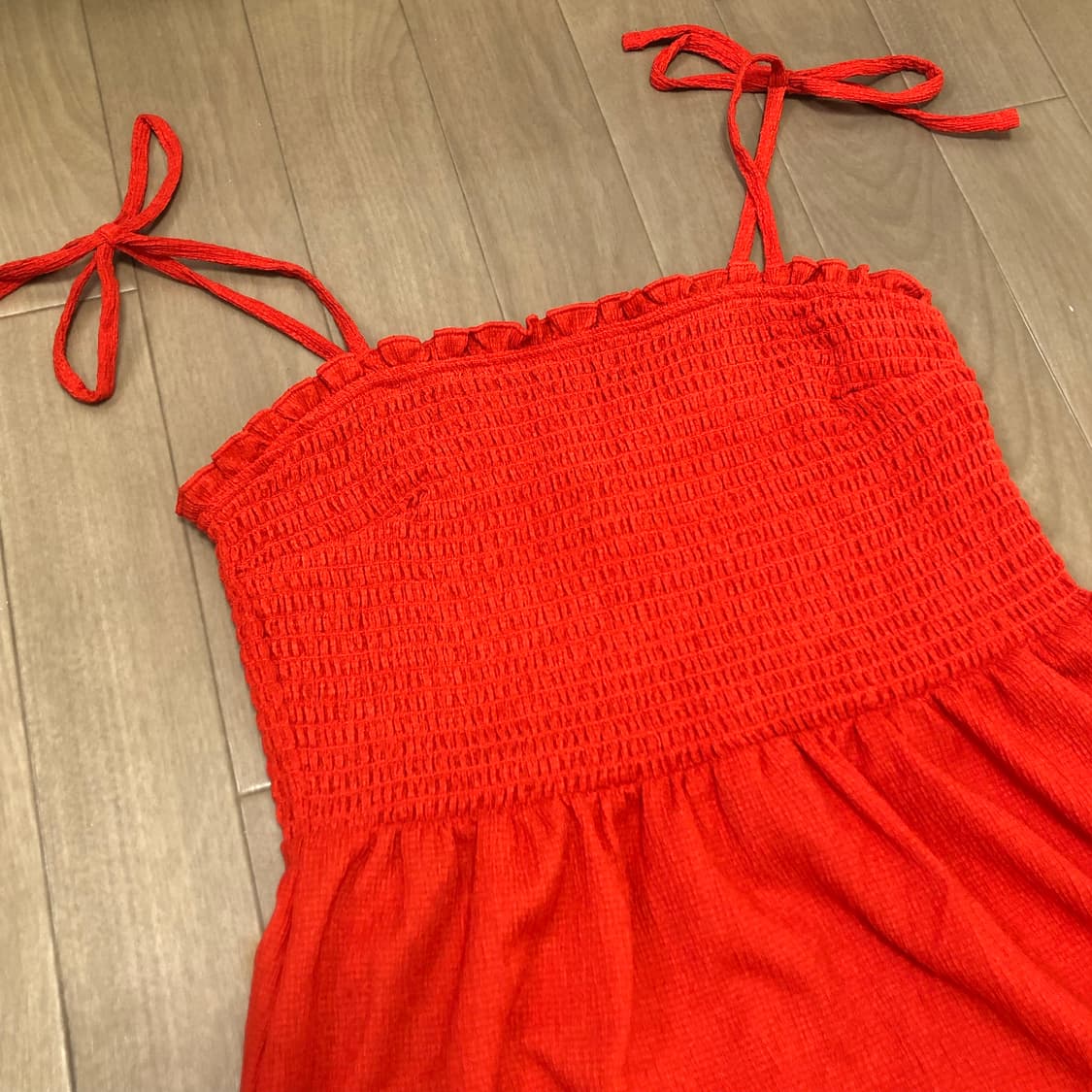 h&m 에이치앤엠 타이 스트랩 스모킹 디테일 원피스 (새상품) 상품이미지2