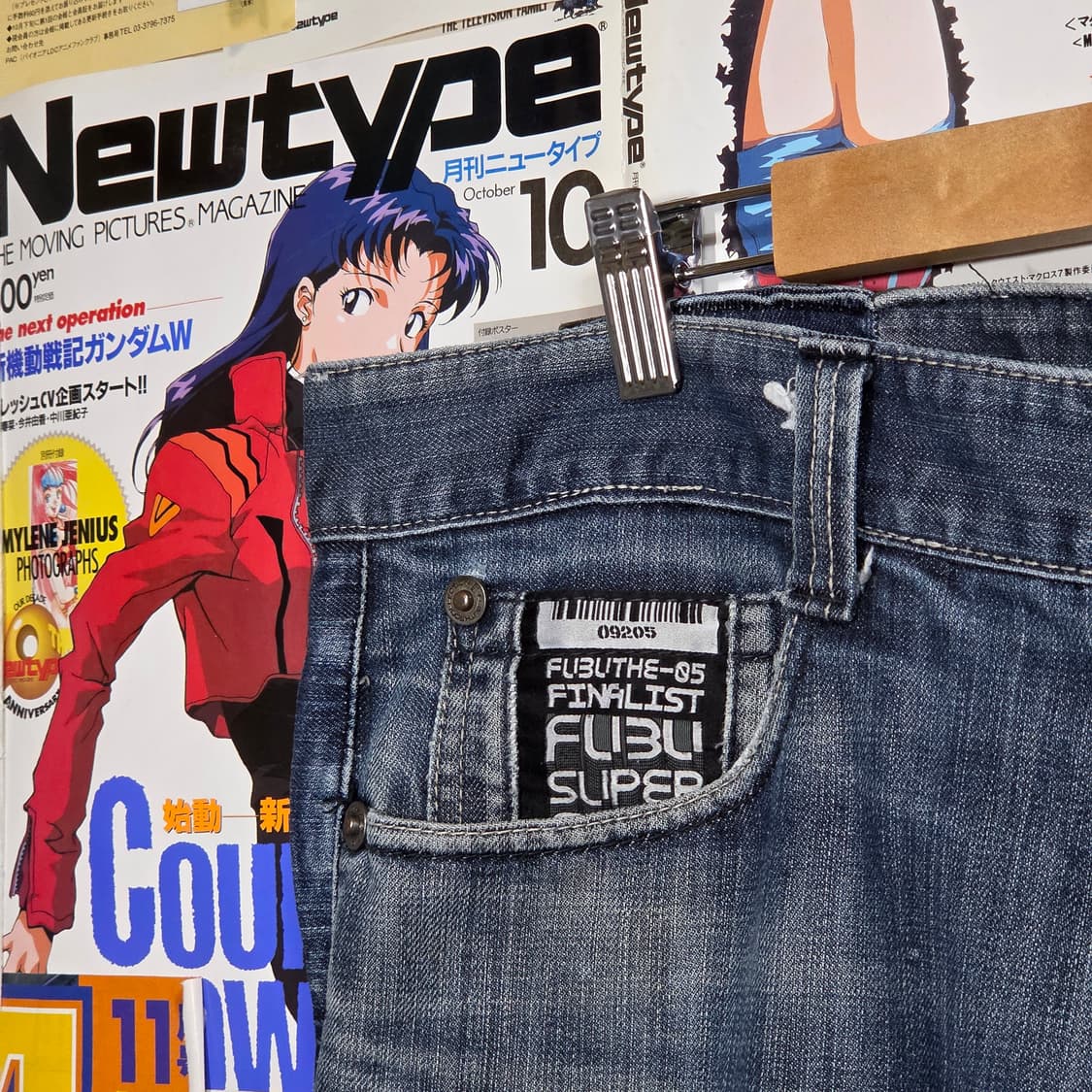 후부 올드스쿨 자수패치 중청 데님 팬츠 상품이미지4