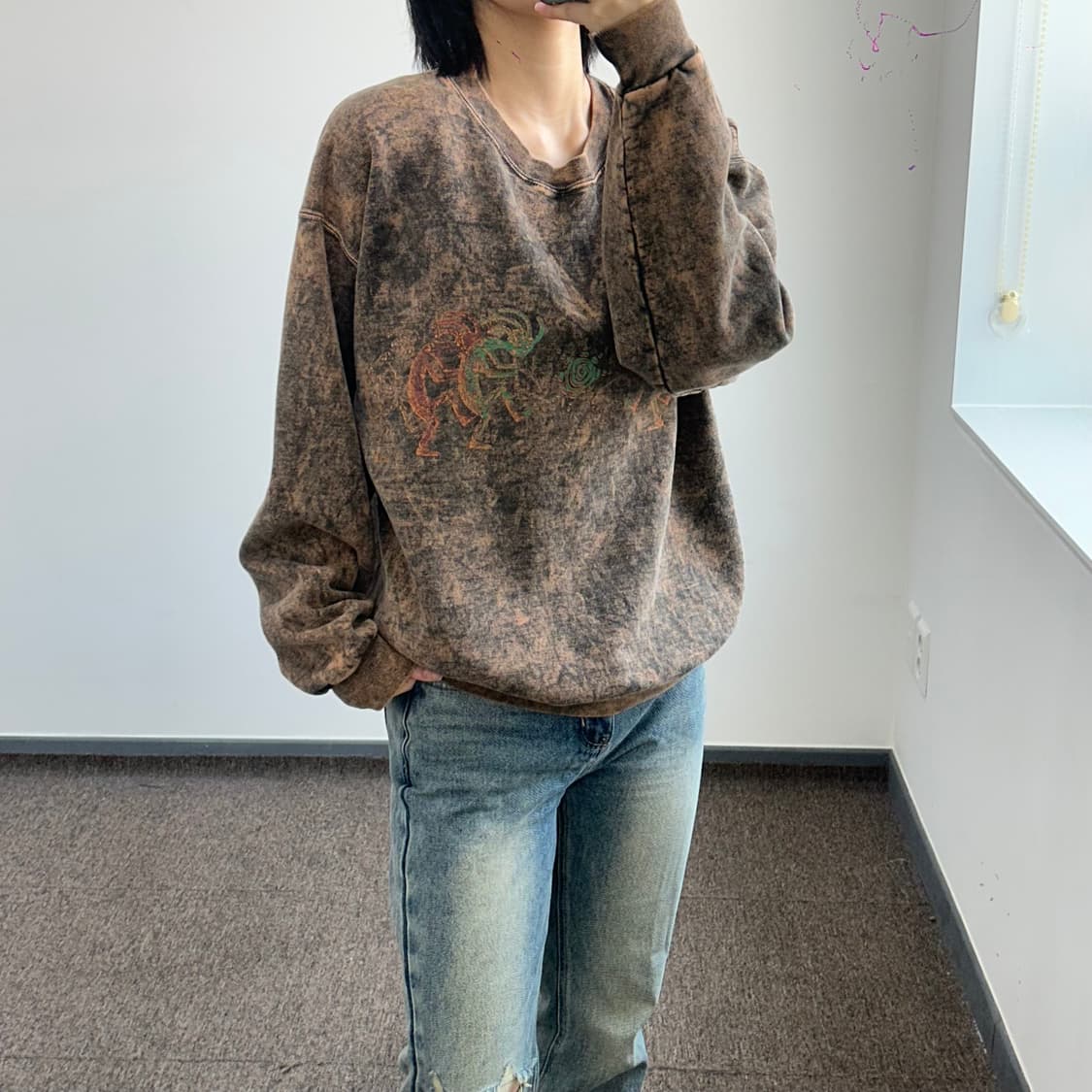 Hanes 헤인즈 90s 밀리터리 그래픽 맨투맨 상품이미지2